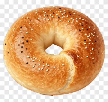 Golden Bagel With Sesame Seeds PNG