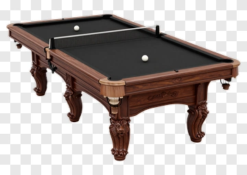 Classic Pool Table With Billiard Balls PNG