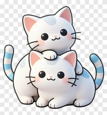 Two Cute Kittens Hugging PNG