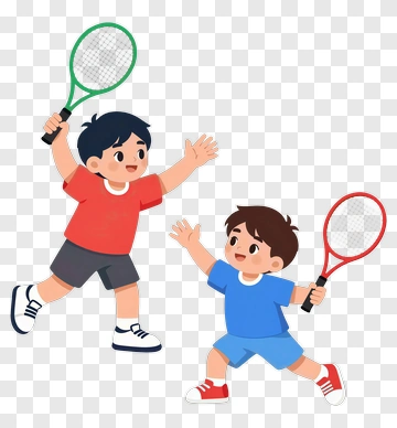 Two Boys Playing Tennis PNG
