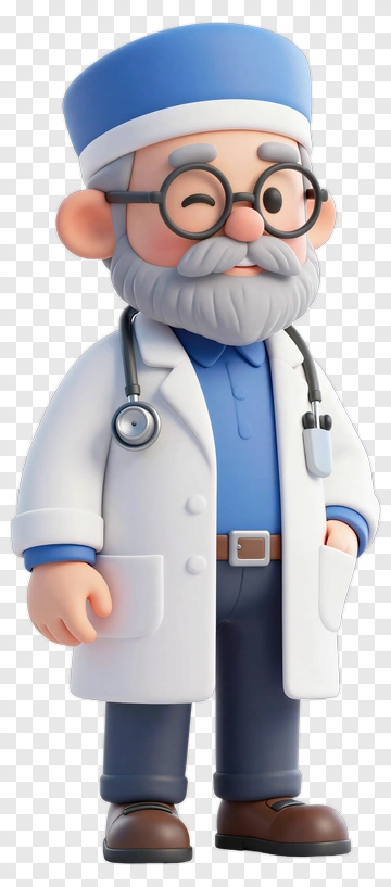 Cartoon Doctor With Stethoscope PNG
