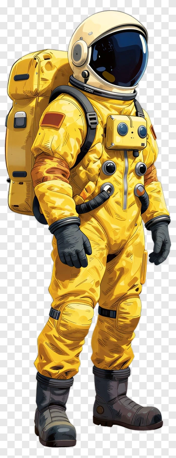Yellow Astronaut In Space Suit PNG