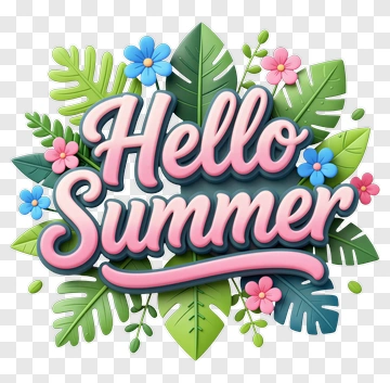 Hello Summer Greeting PNG