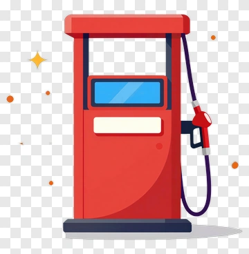 Red Gas Pump With Sparkles PNG