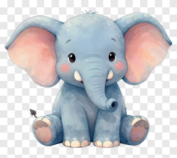 Cute Blue Elephant PNG