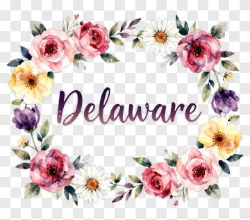 Delaware Flower Wreath PNG