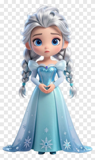 Elsa In Blue Winter Dress PNG