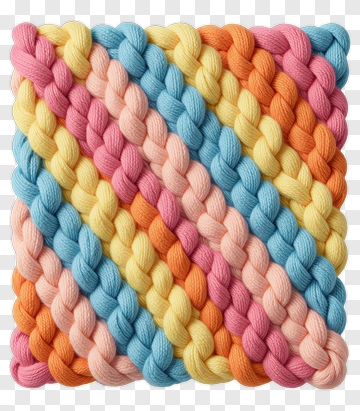 Colorful Braided Knitted Fabric PNG