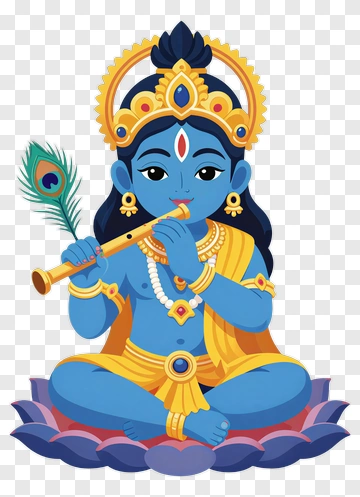 Lord Krishna Playing Flute PNG
