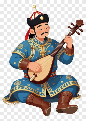 Musician In Traditional Costume Playing Instrument PNG