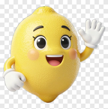 Friendly Animated Lemon Character PNG