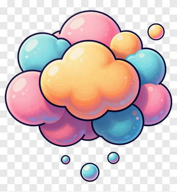 Colorful Bubbles Floating Together PNG
