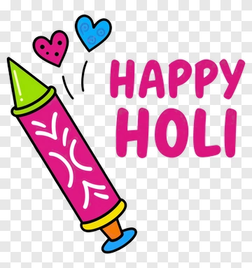 Happy Holi With Crayon PNG