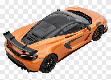 Orange Sports Car With Black Accents PNG