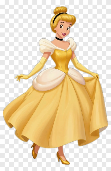 Cinderella In Yellow Ball Gown PNG