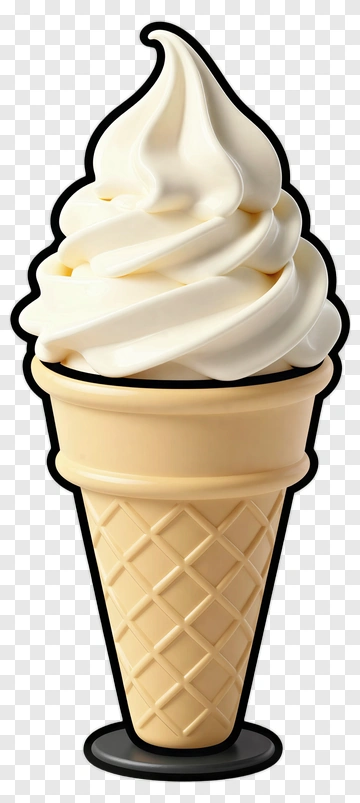 Soft Serve Ice Cream Cone PNG