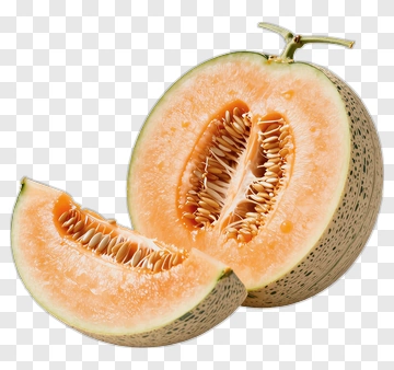 Fresh Cantaloupe Melon Sliced Open PNG