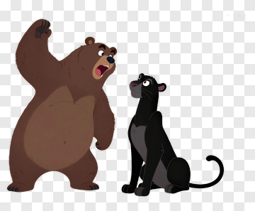 Bear And Panther Cartoon Characters PNG