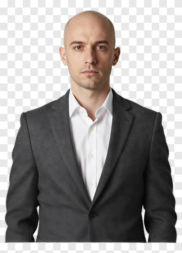 Man In Gray Suit And White Shirt PNG