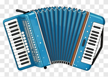 Blue Accordion Musical Instrument PNG