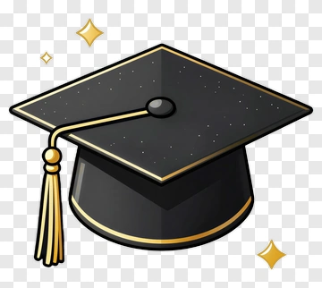 Graduation Cap With Gold Tassel PNG