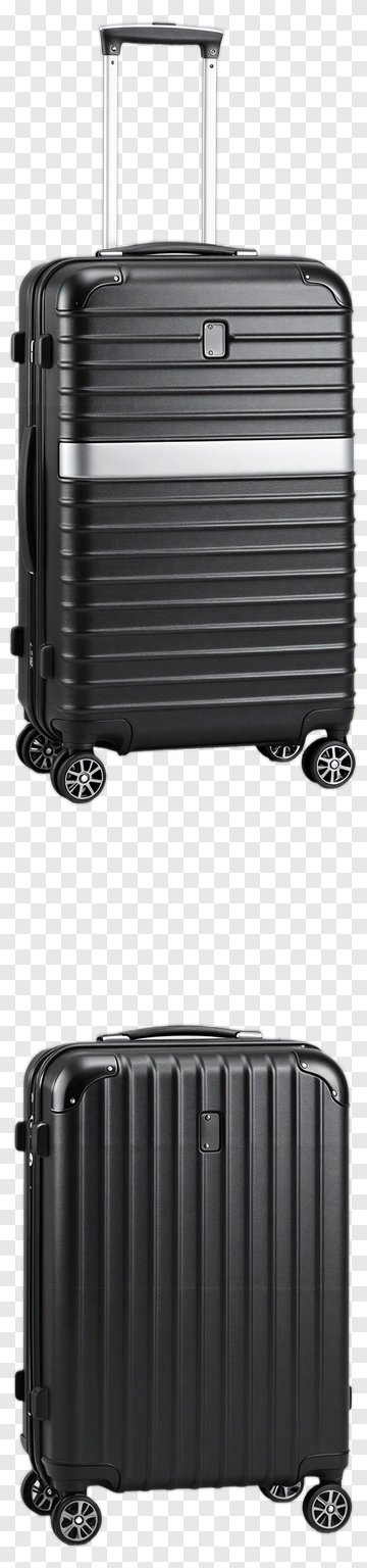 Black Suitcase With Silver Stripe PNG