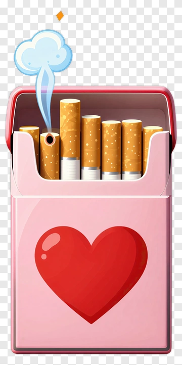 Pink Cigarette Pack With Heart PNG