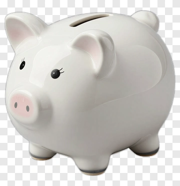 White Piggy Bank With Pink Details PNG