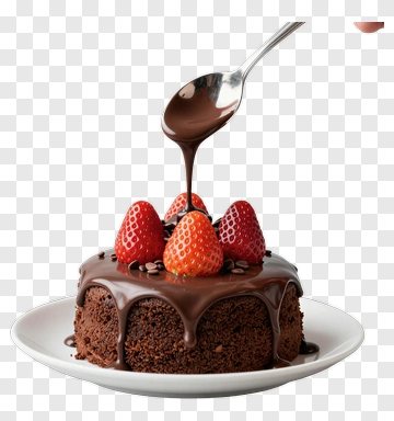 Chocolate Cake With Strawberries PNG