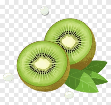 Sliced Kiwi With Leaf PNG
