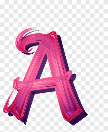 Hand Drawn 3D Letter A In Pink And Purple PNG