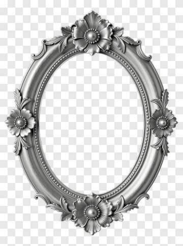 Ornate Silver Frame PNG