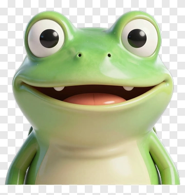 Green Frog Character PNG