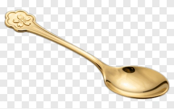 Golden Cherry Blossom Spoon PNG