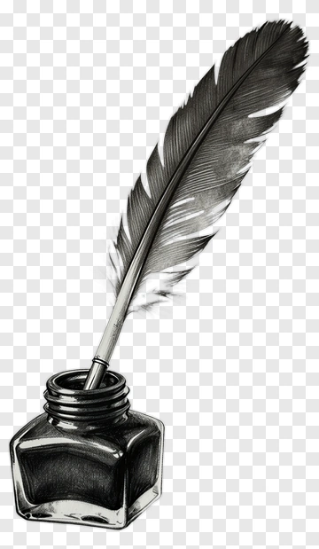 Quill Pen In Inkwell PNG