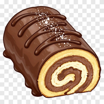 Chocolate Roll Cake PNG