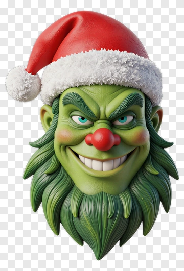 Grinch With Santa Hat PNG
