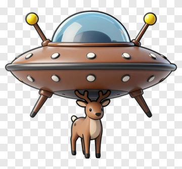 Reindeer With UFO PNG