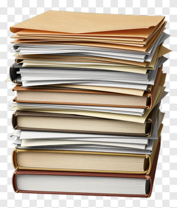 Stack Of Books And File Folders PNG