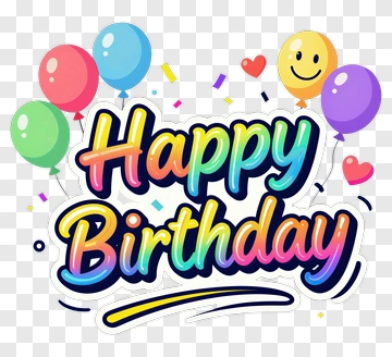 Happy Birthday Celebration Design PNG