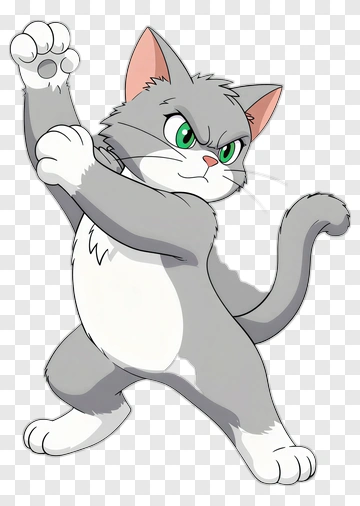 Gray Cat With Green Eyes PNG