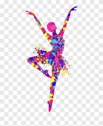 Abstract Ballerina In Colorful Dots PNG