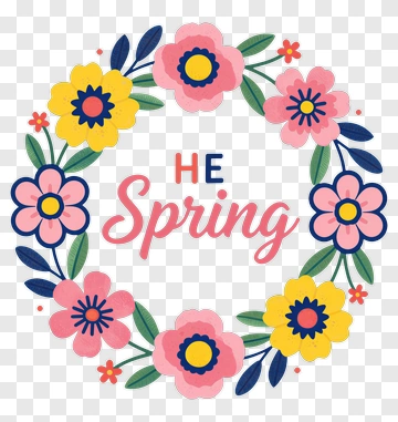 Spring Flower Wreath Design PNG