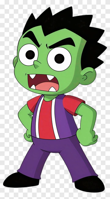 Green Monster Cartoon Character PNG
