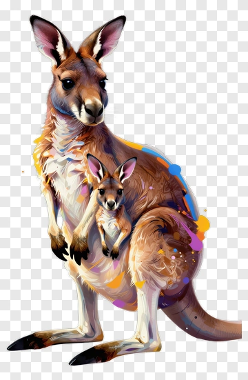 Mother Kangaroo And Joey PNG