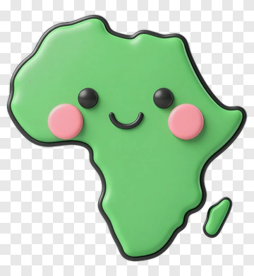 Cute Cartoon Africa Map Character PNG