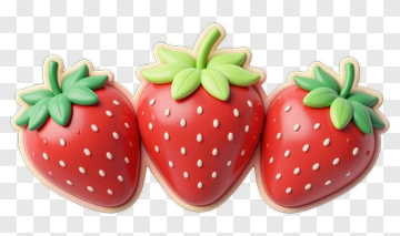 Three Strawberry Cookies PNG