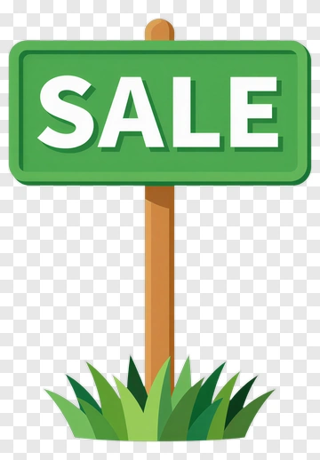 Sale Sign With Grass PNG
