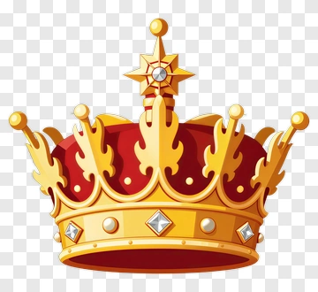 Golden Crown With Red Velvet And Diamonds PNG