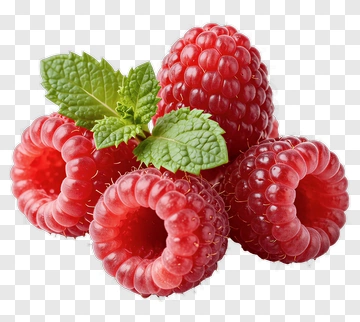 Fresh Raspberry With Mint Leaf PNG